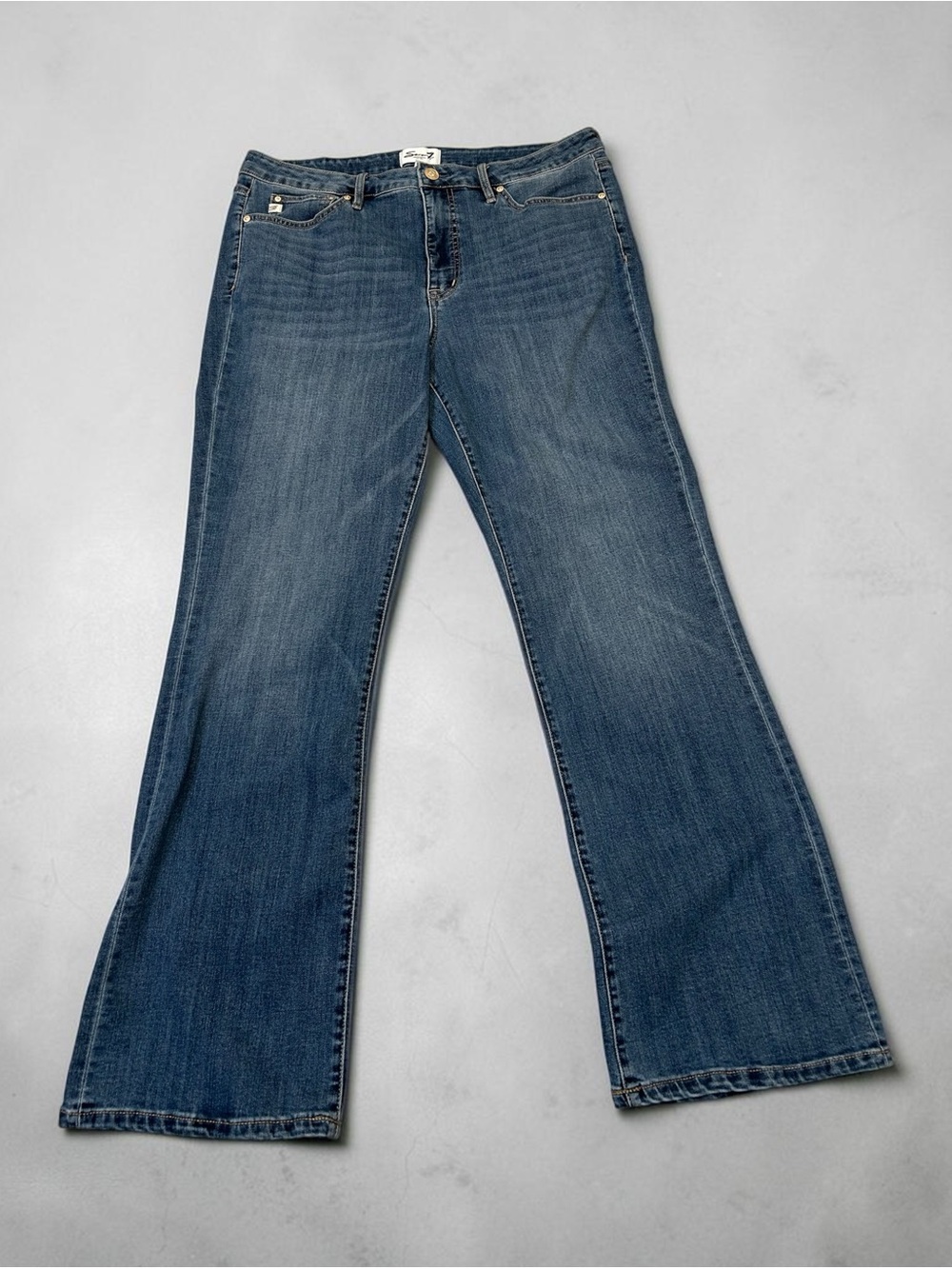 7 For All Mankind High Rise Slim Boot Cut Jeans - dark blue wash